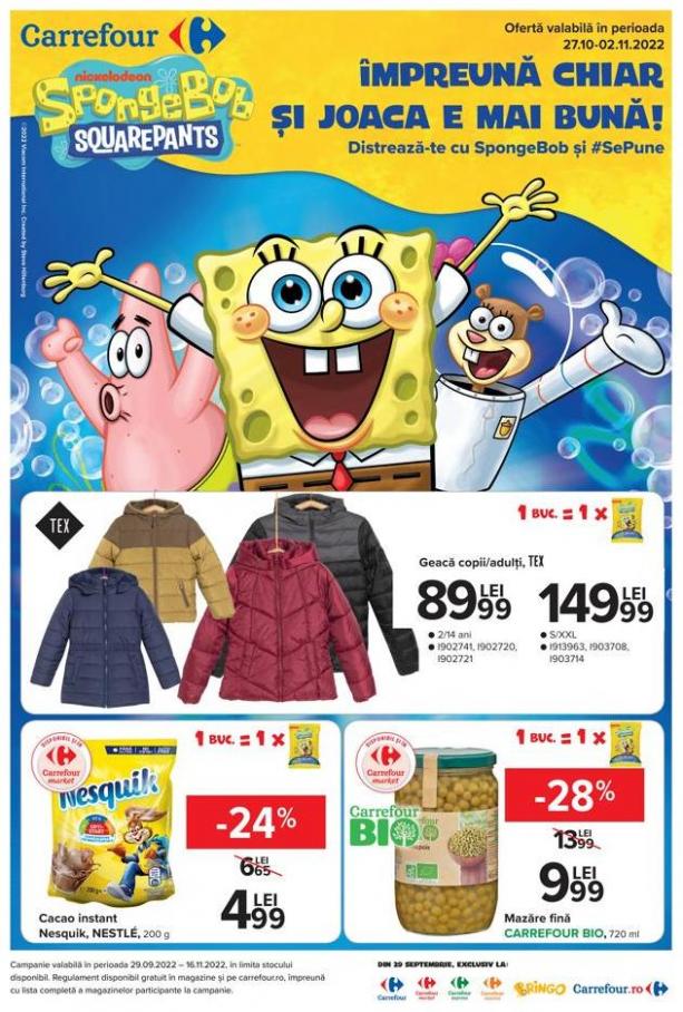 Nu rata ofertele din campania SpongeBob. Carrefour (2022-11-02-2022-11-02)