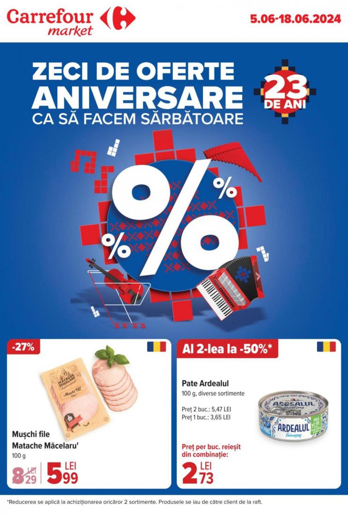 Zeci de oferte aniversare 23 de ani ca să facem sărbătoare. Carrefour (2024-06-19-2024-06-19)